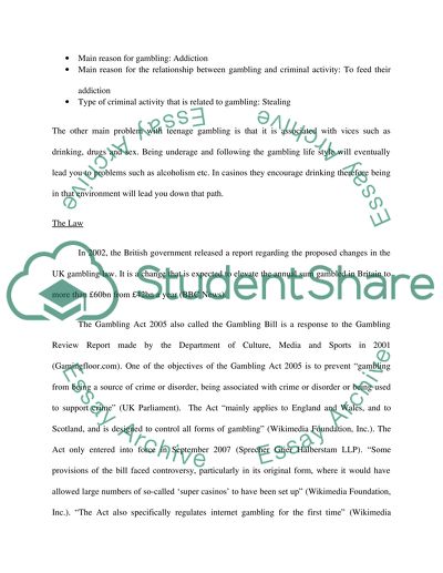 argumentative essay gambling in the uk