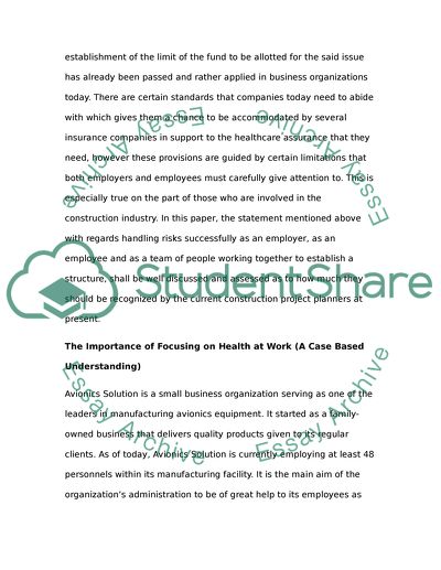 The Importance of Focusing on Health at Work - Avionics Solution