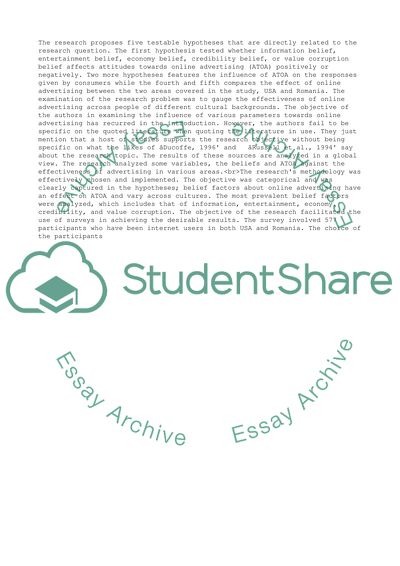 Online advertising dissertation