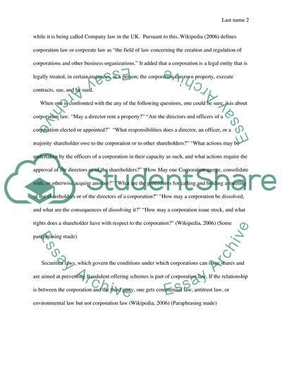 Corporate Governance Laws of the United States and England