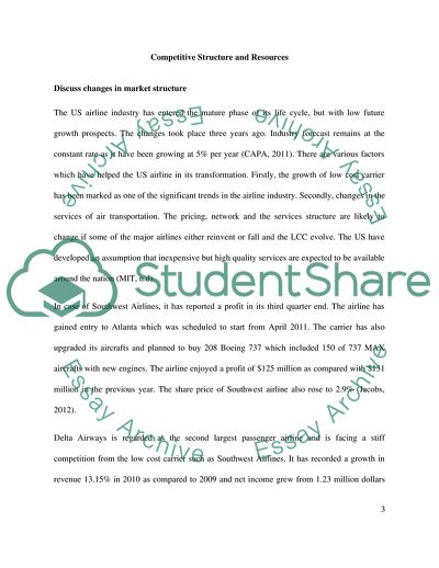 Competitive Analsis Of Airline Industry