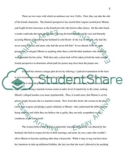 Feminist Inquiries in Trifles