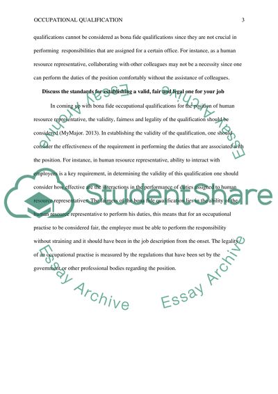 Occupational Qualification