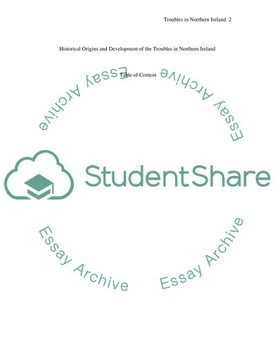 Development of the Troubles in Northern Ireland