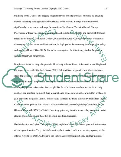 Manage IT Security for the London Olympic 2012 Games