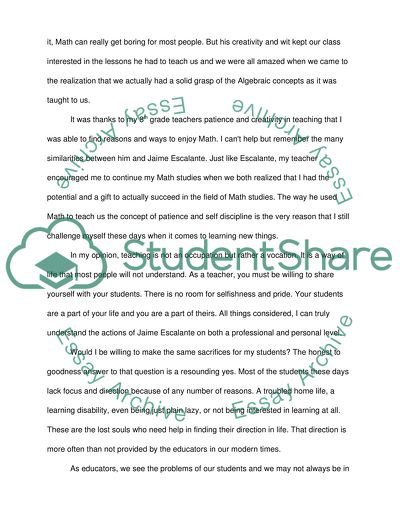 Stand and Deliver: Becoming a Teacher