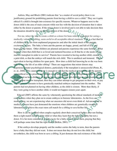 Should Parents have a Child to Save Another Child