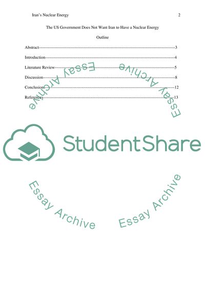 The US Point on Nuclear Energy in Iran