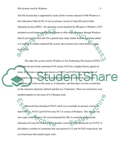 File Systems Used by Windows
