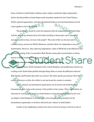 Human Rights Issue - Internal Conflict in South Sudan