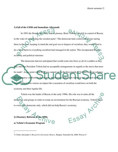 Fall of the USSR and Immediate Aftermath