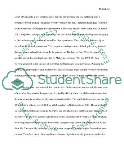 Assisted suicide should not be legalized in Canada