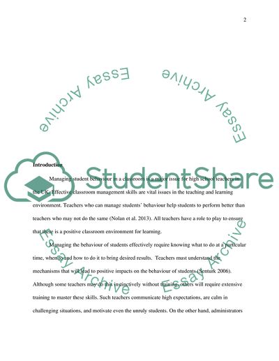 The Challenges of Managing Behaviour Effectively