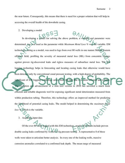 Project for Upstream Subsurface Metal Loss Assessment