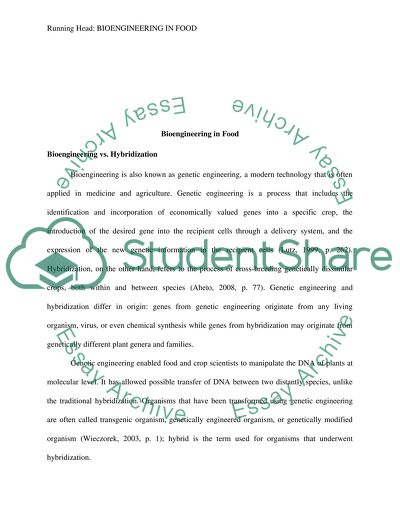 Bioengineering in Food