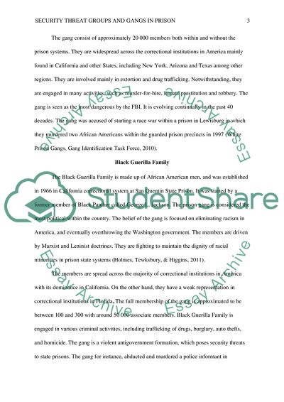 Security Threat Groups/Gangs In Prison