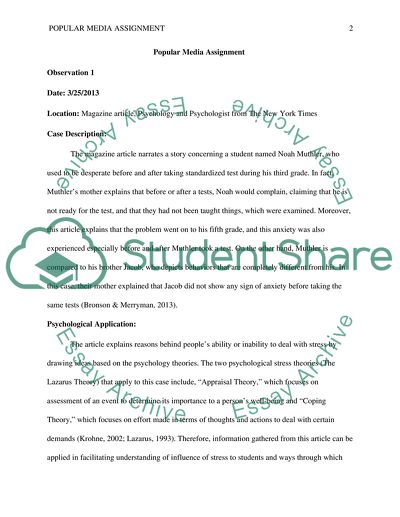 Popular Media Assignment