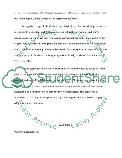 Women Lives during World War I Era