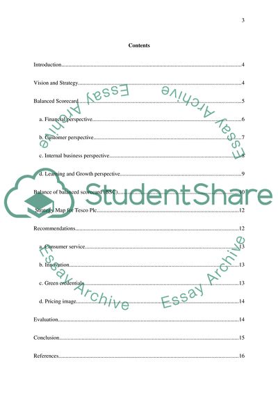 The Use of Balanced Score at Tesco Plc