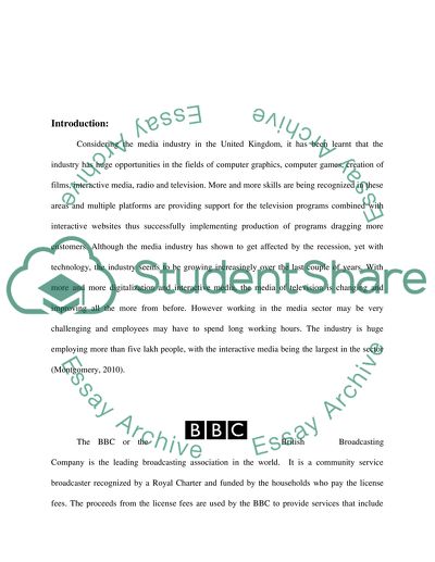 Case study on British Broadcasting Company (BBC)