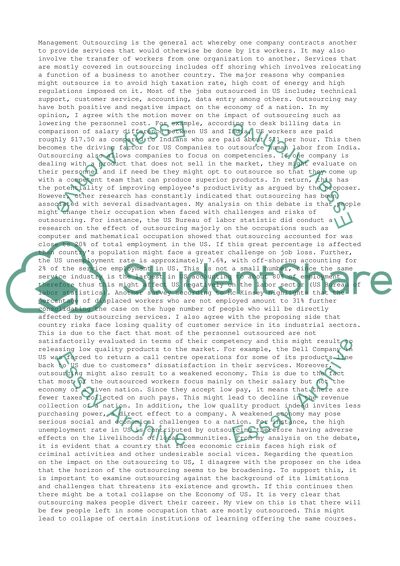 Major Issues in Outsourcing