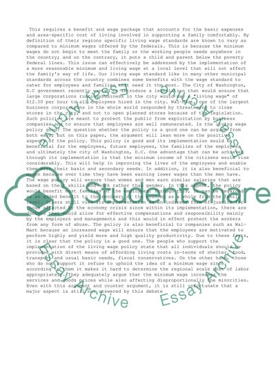 Is the Living Wage Policy Good