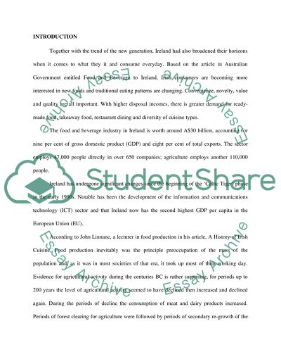 The Dramatic Change of Operations Management of Irelands Food and Beverage Industry