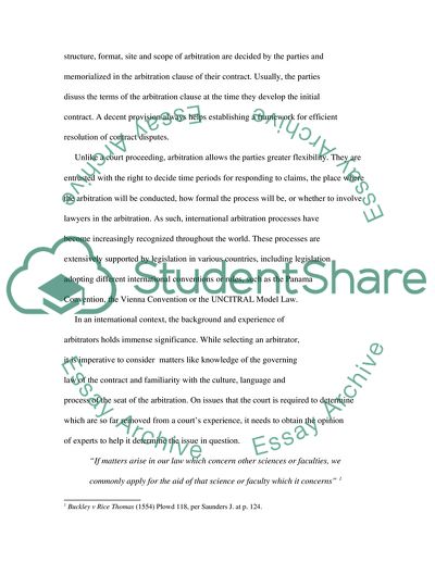 The Use of Experts in International Arbitration