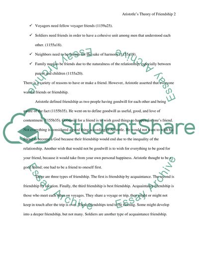 Aristotles Theory of Friendship