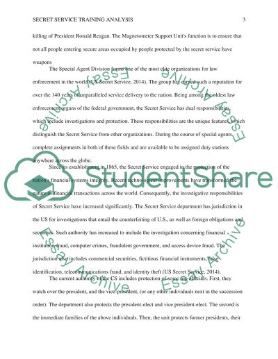 Analysis of Secret Service Uniformed Training Needs