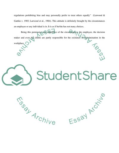 The Economic Significance of Discrimination at the Workplace