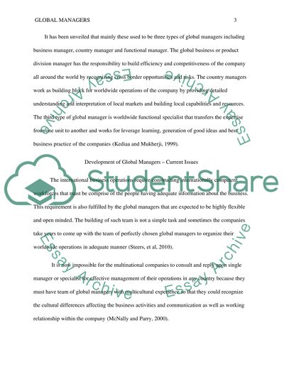 Development of Global Managers