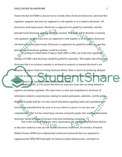 The Disclosure Framework