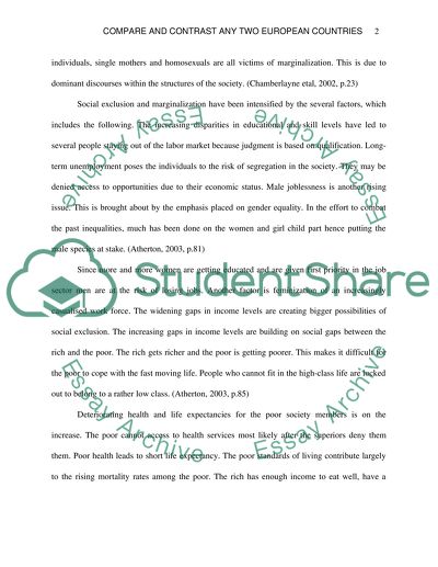 Compare and contrast two European countries
