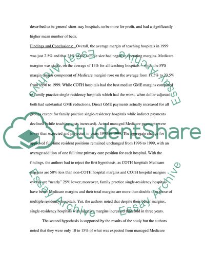 The Financial Health of Teaching Hospitals