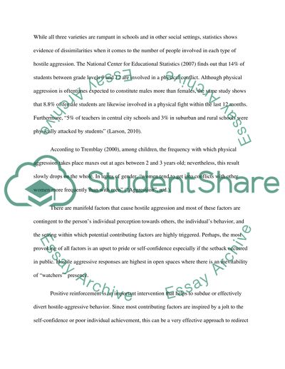 An Analysis of Aggression