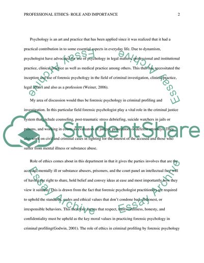 Professional EthicsRole and Importance