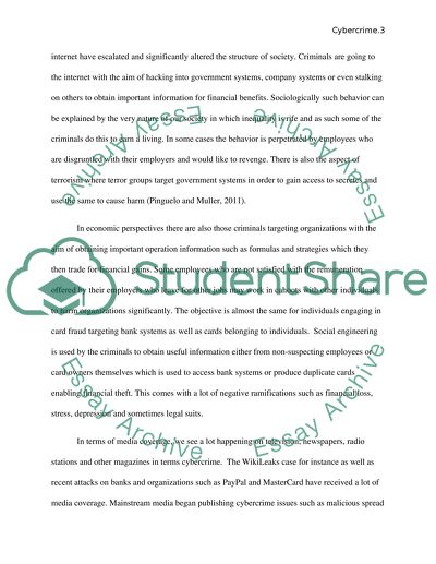 A Sociological Perspective of Cybercrime