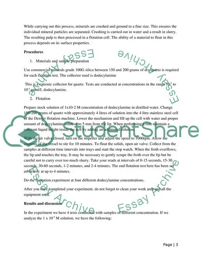 The Process of Froth Flotation