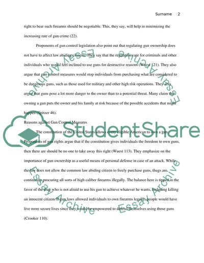 Gun Control-Argumentative Paper