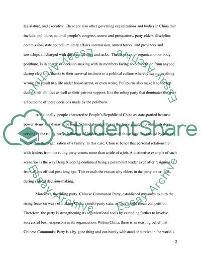 Why is China characterised as a Party-State