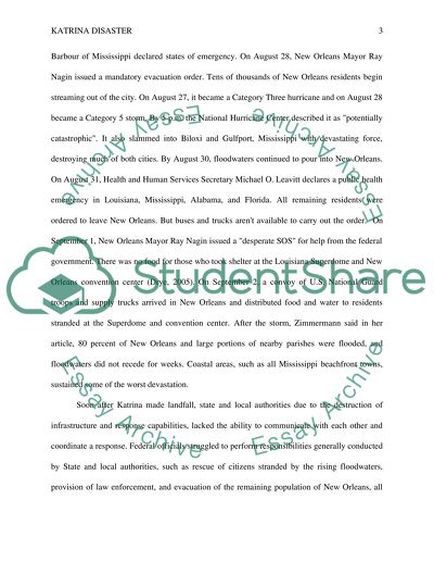 Katrina Disaster: The Governments Response