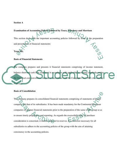 Financial Analysis of Tesco, Sainsbury and Morrison