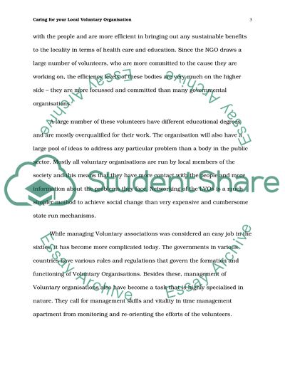 Caring for Your Local Voluntary Organisation