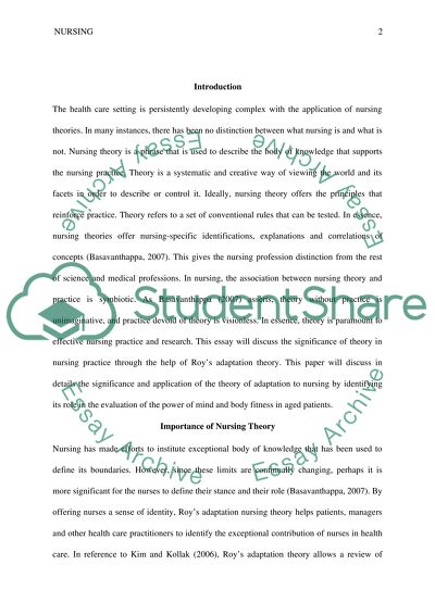 Importance of Roys Adaptation Theory