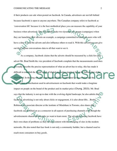 Communicating the Message - Facebook