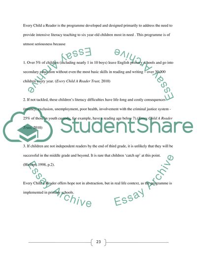 The project: Every Child a Reader