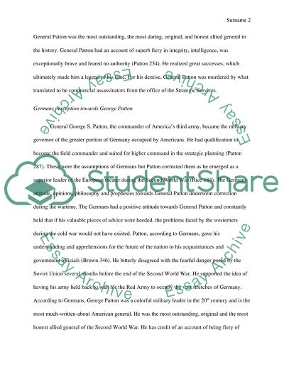 George Pattons Perception by German Public