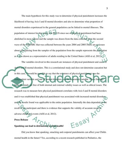 Physical Punishment and Mental Disorders