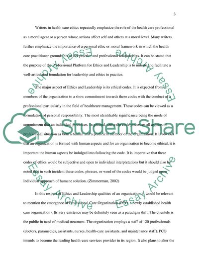 Ethical implications of leading in the healthcaare environment